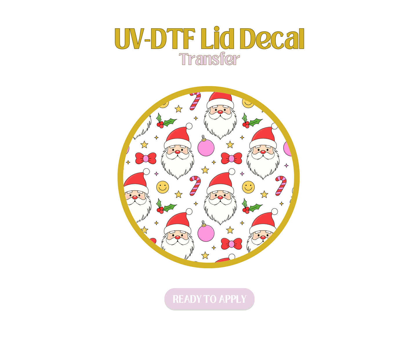 Retro Santa UV-DTF Lid Decal