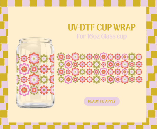 Collage Retro Spring Flower UV-DTF Wrap