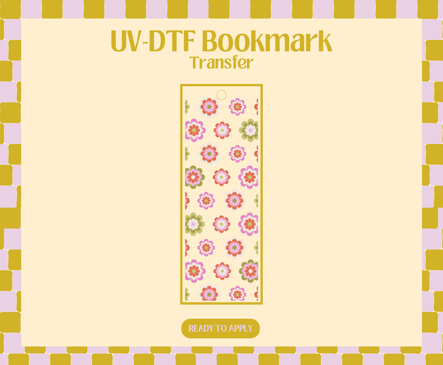 Retro Spring Flowers UV-DTF Bookmark