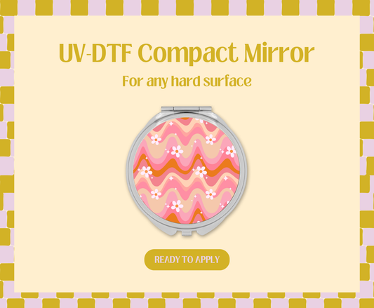 Retro Spring Wave UV-DTF Compact Mirror