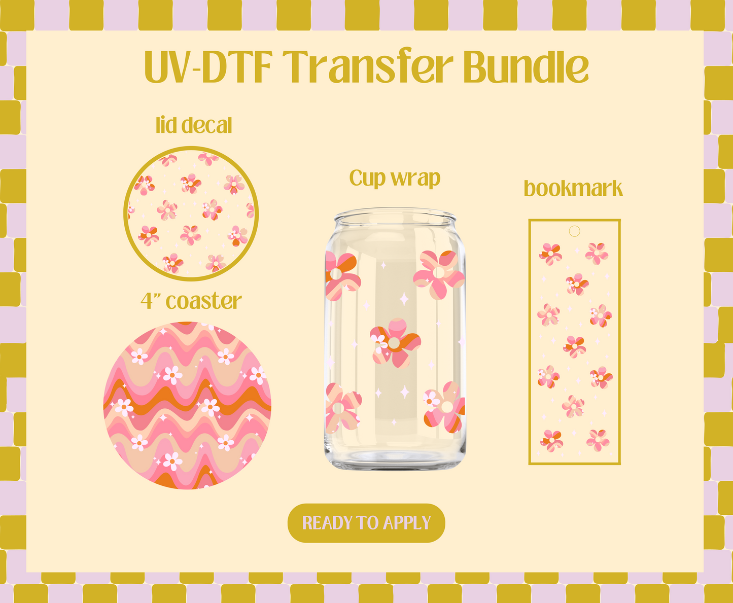 Retro Spring Wave UV-DTF Transfer Bundle