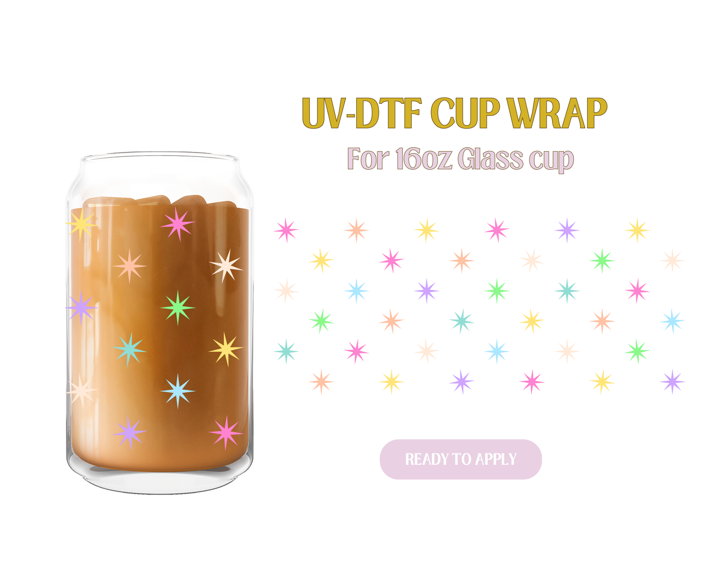 Retro Stars UV-DTF Wrap