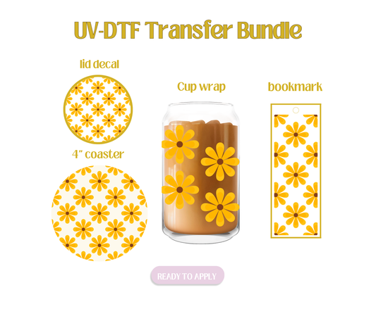 Retro Sunflower UV-DTF Transfer Bundle