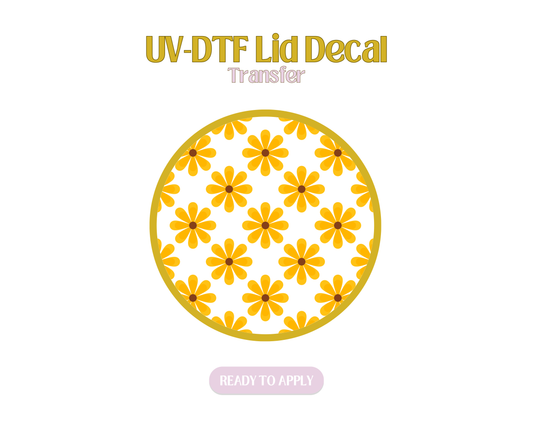 Retro Sunflower UV-DTF Lid Decal