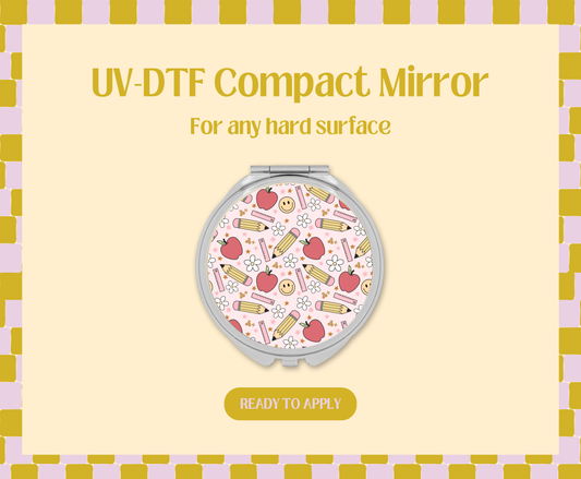 Retro Teacher UV-DTF Compact Mirror