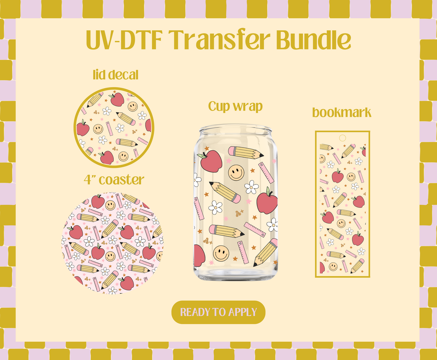 Retro Teacher UV-DTF Transfer Bundle