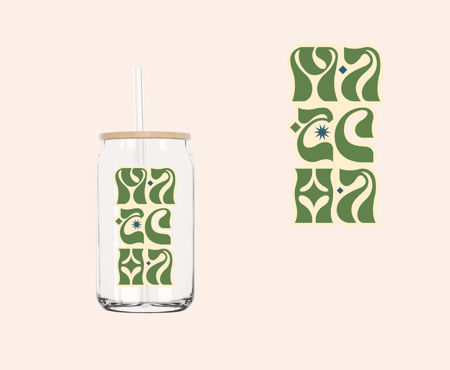 Retro Text Matcha UV-DTF Decal