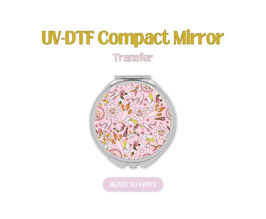 Retro Western Christmas UV-DTF Compact Mirror