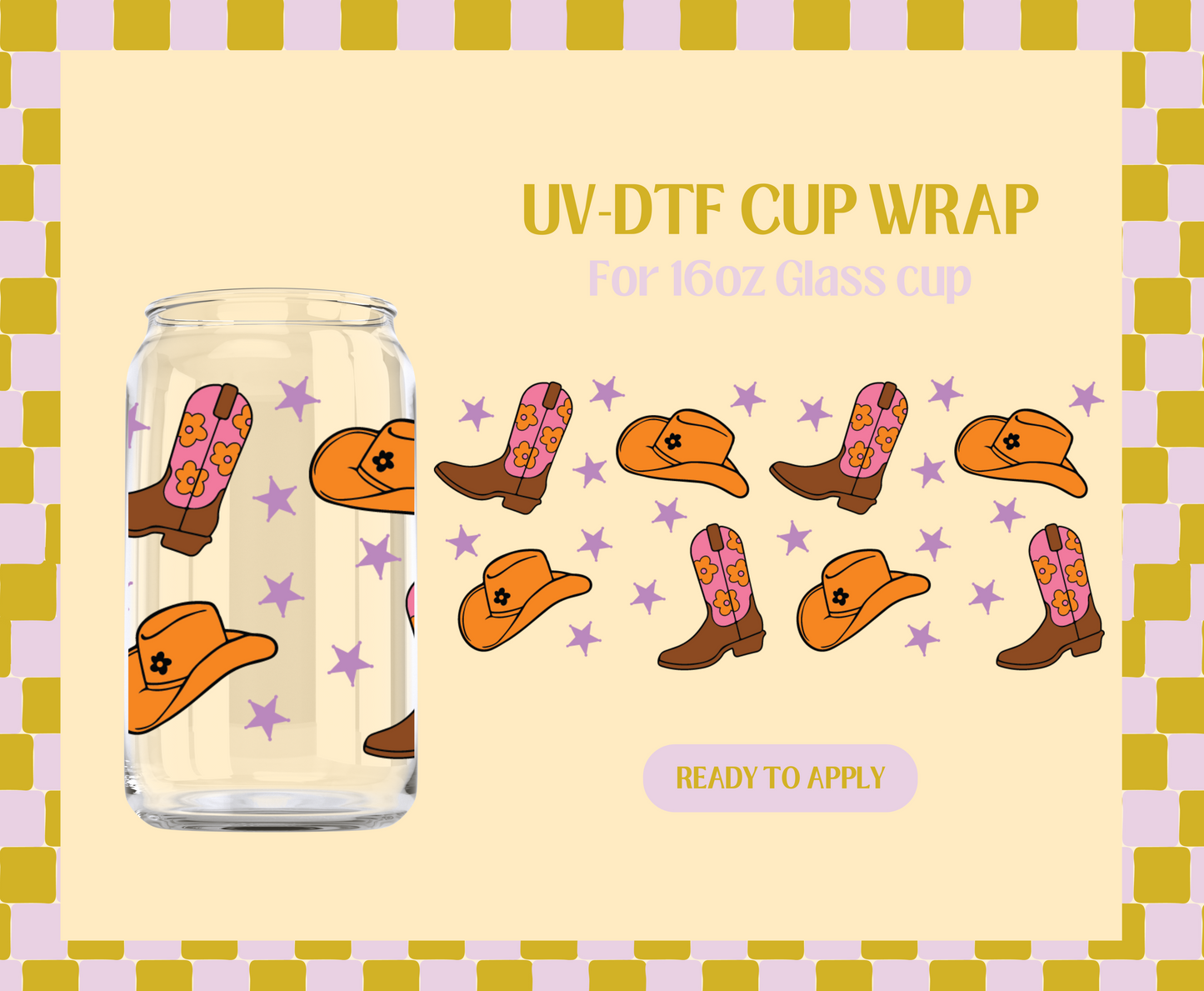 Retro western UV-DTF Wrap