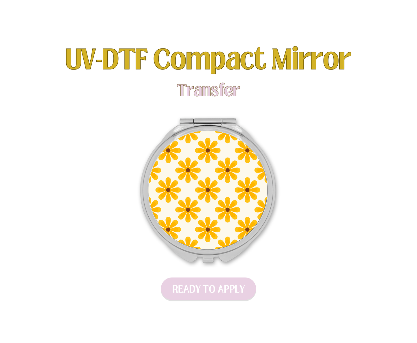 Retro Sunflower UV-DTF Compact Mirror