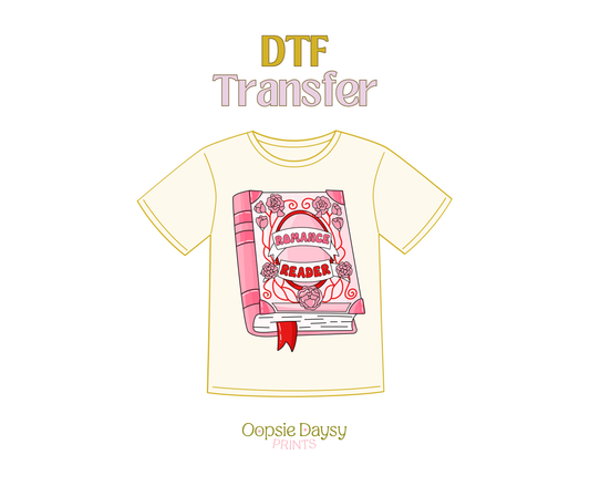 Romance Reader Pink Book DTF Transfer