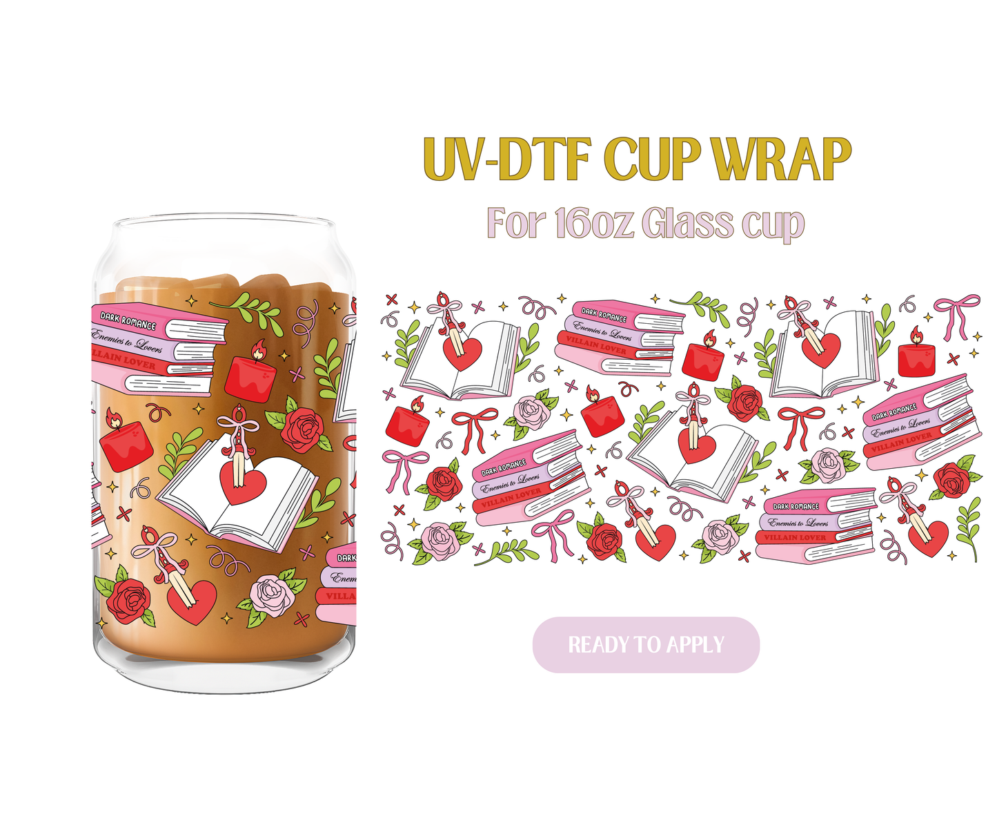 Romance Rose Reader UV-DTF Wrap