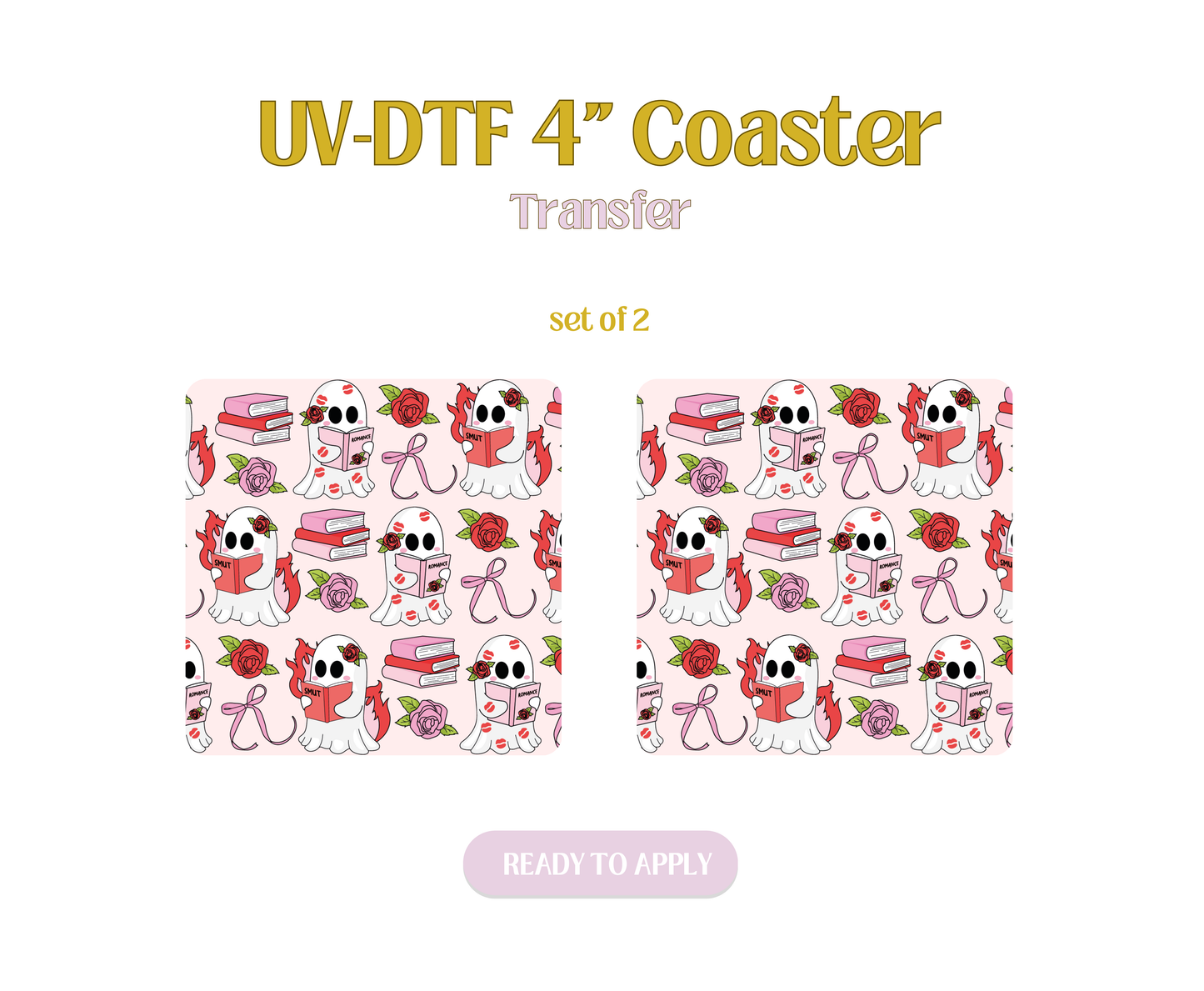 Romance Smut Ghosts UV-DTF 4" Coaster