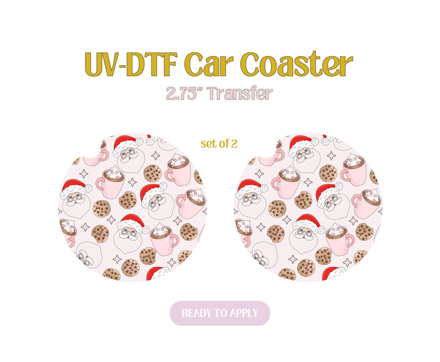 Santa Cookies UV-DTF Car Coaster