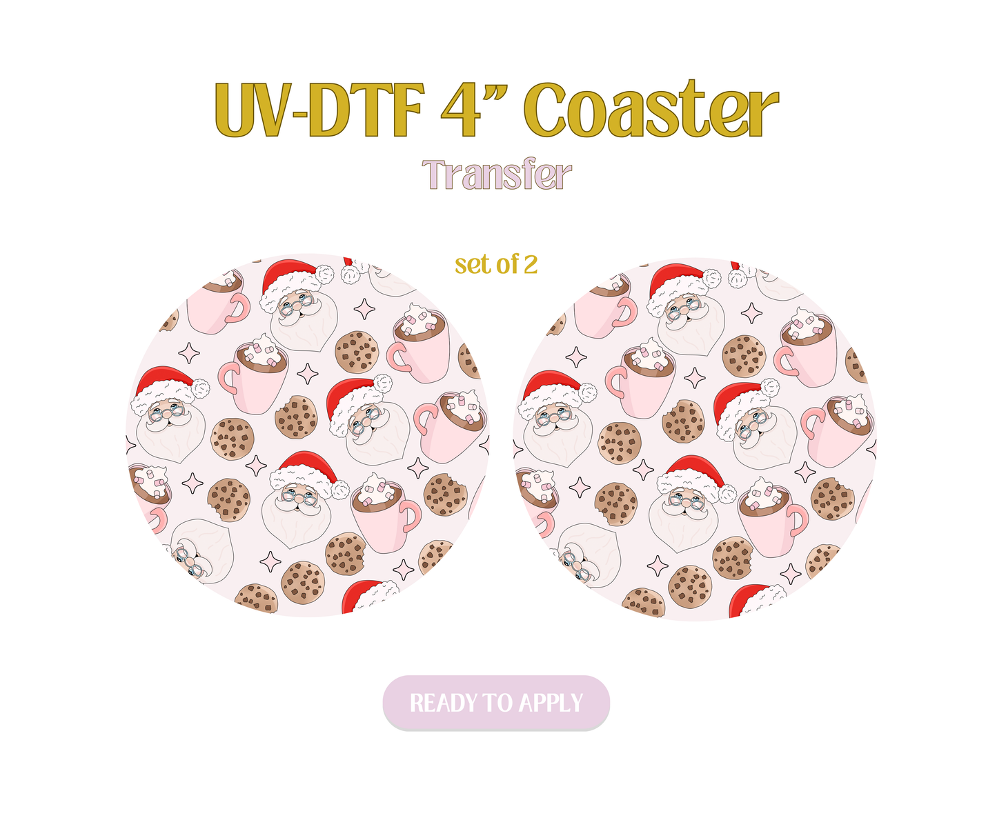 Santa Cookies UV-DTF 4" Coaster