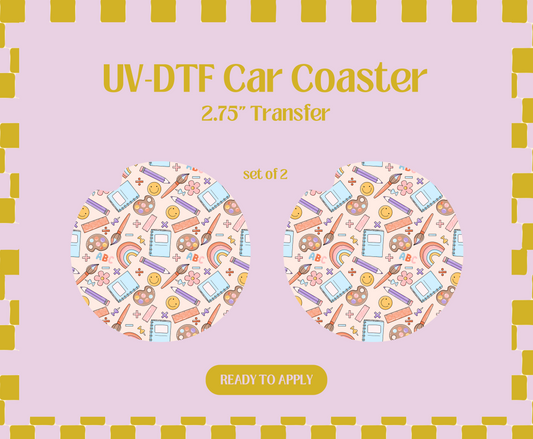 School UV-DTF Car Coaster