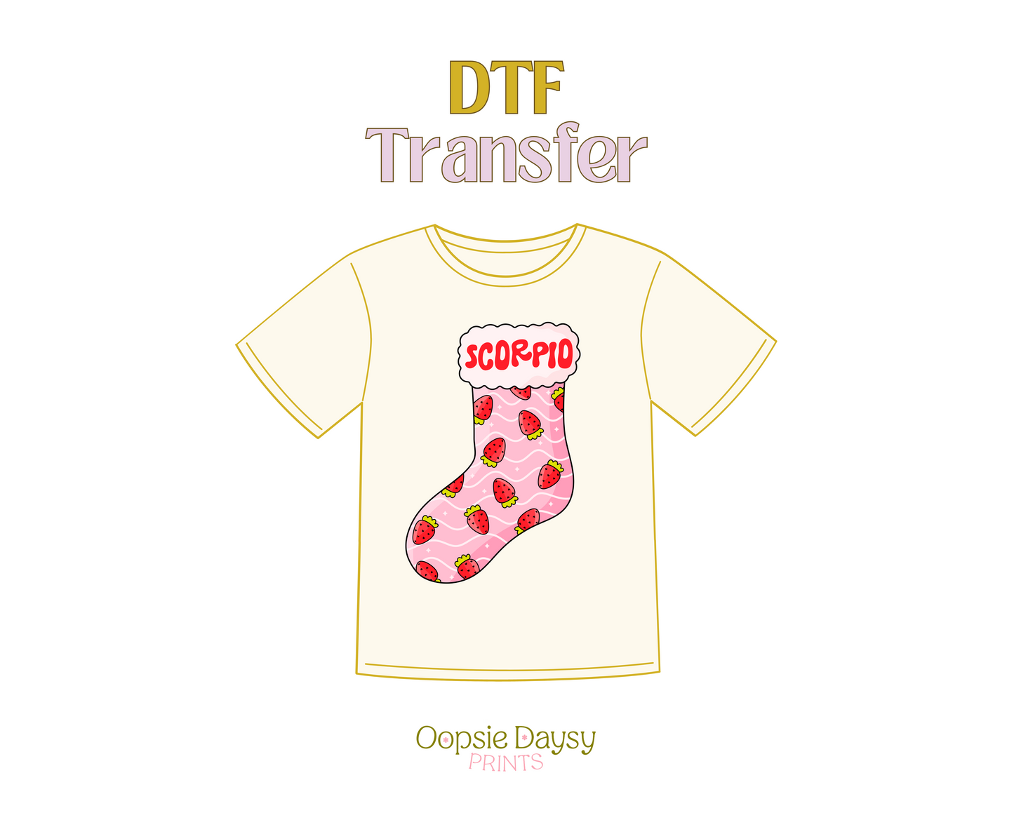 Scorpio Stocking DTF Transfer