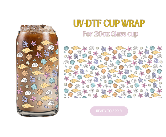 Seashells Cutie 20oz UV-DTF Wrap