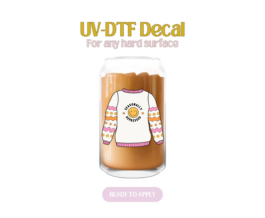 Seasonally Depressed Sweater UV-DTF Decal