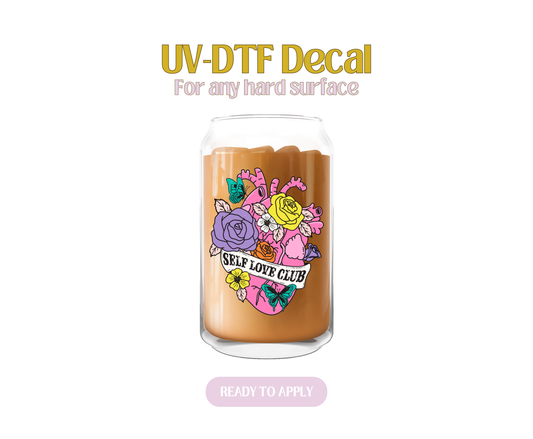 Self Love Club Floral Heart UV-DTF Decal