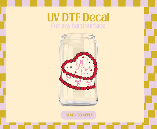 Self love cream/red cake UV-DTF Decal