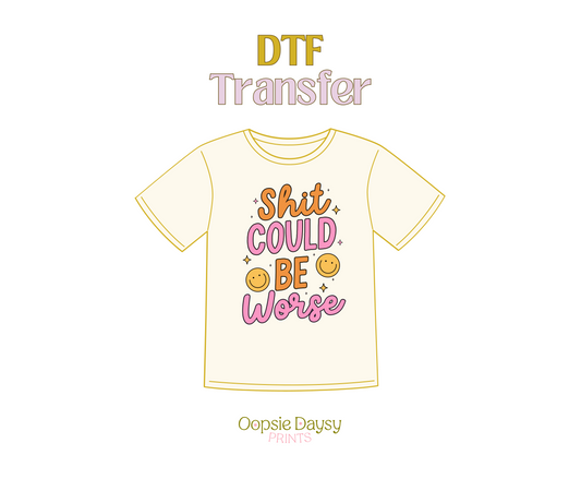 Shit Could Be Worse pink.orange DTF Transfer