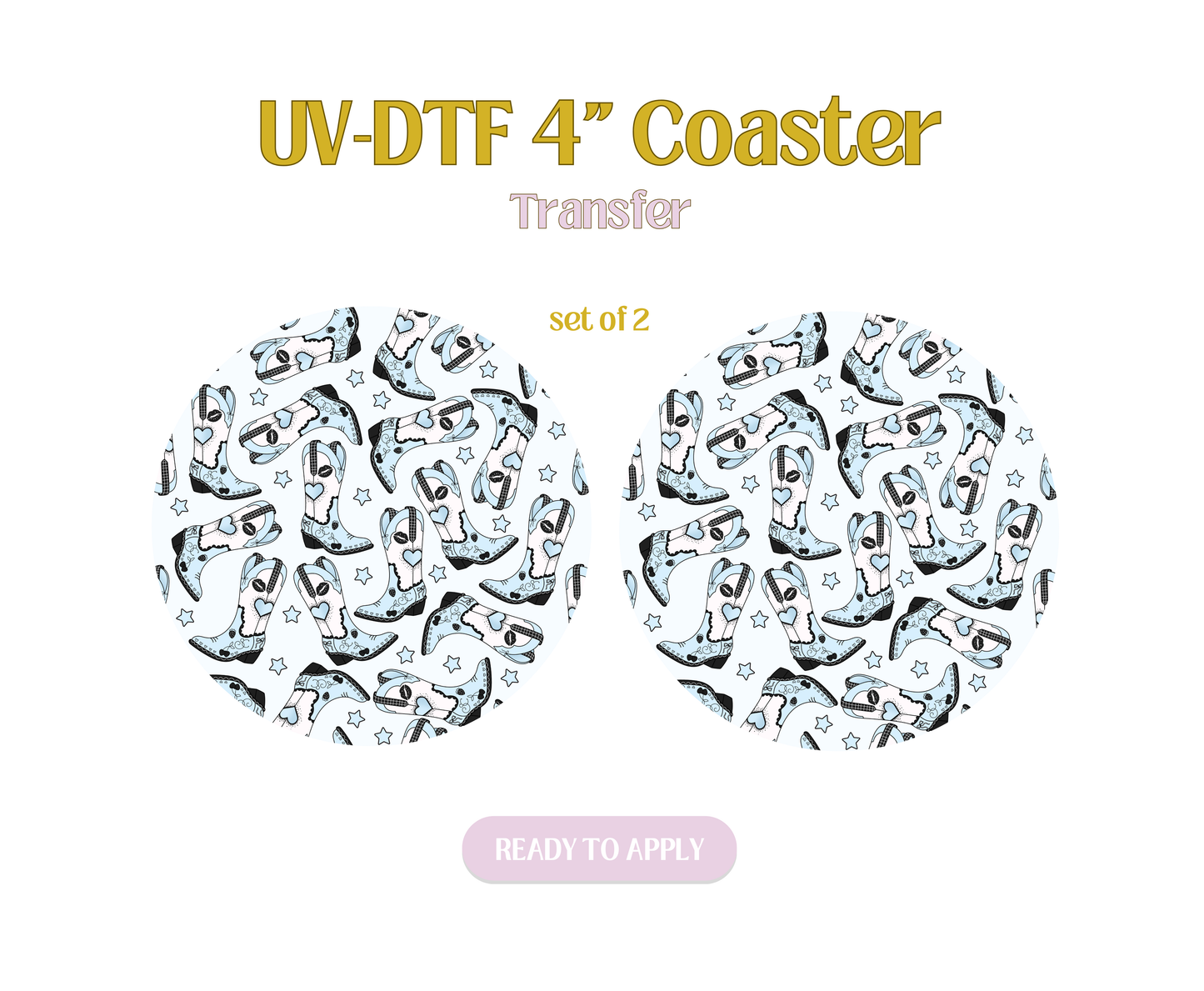 Short n Sweet Blue UV-DTF 4" Coaster