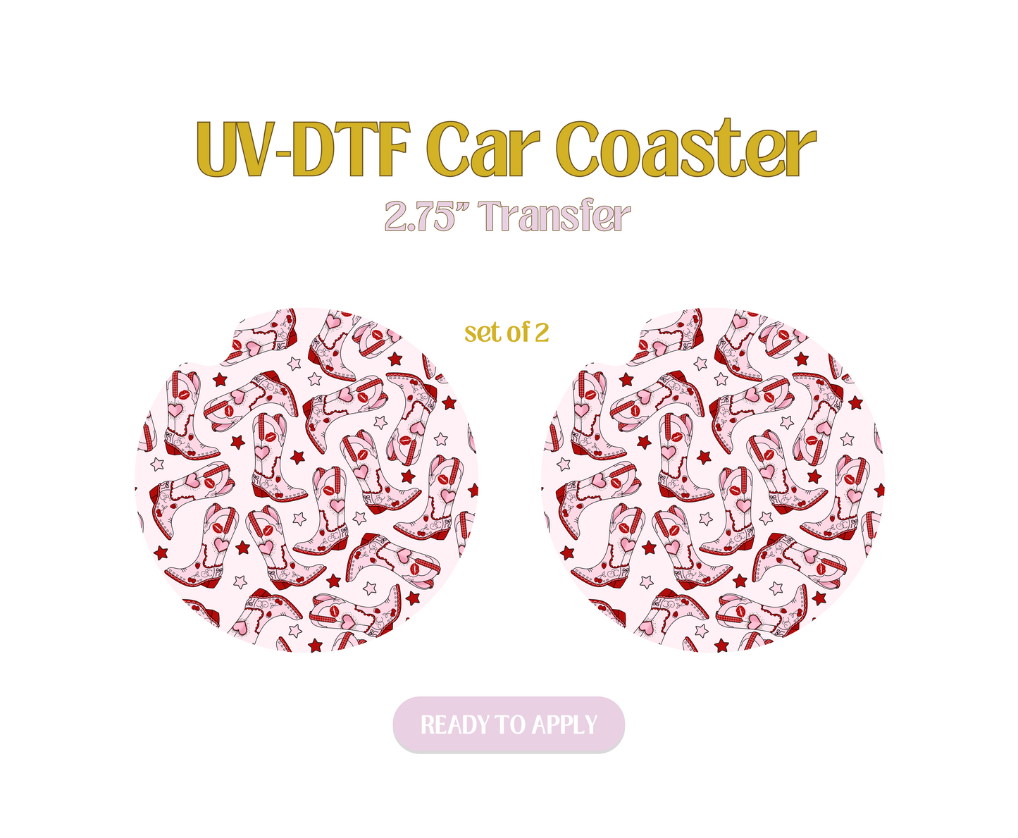 Short n Sweet Pink UV-DTF Car Coaster