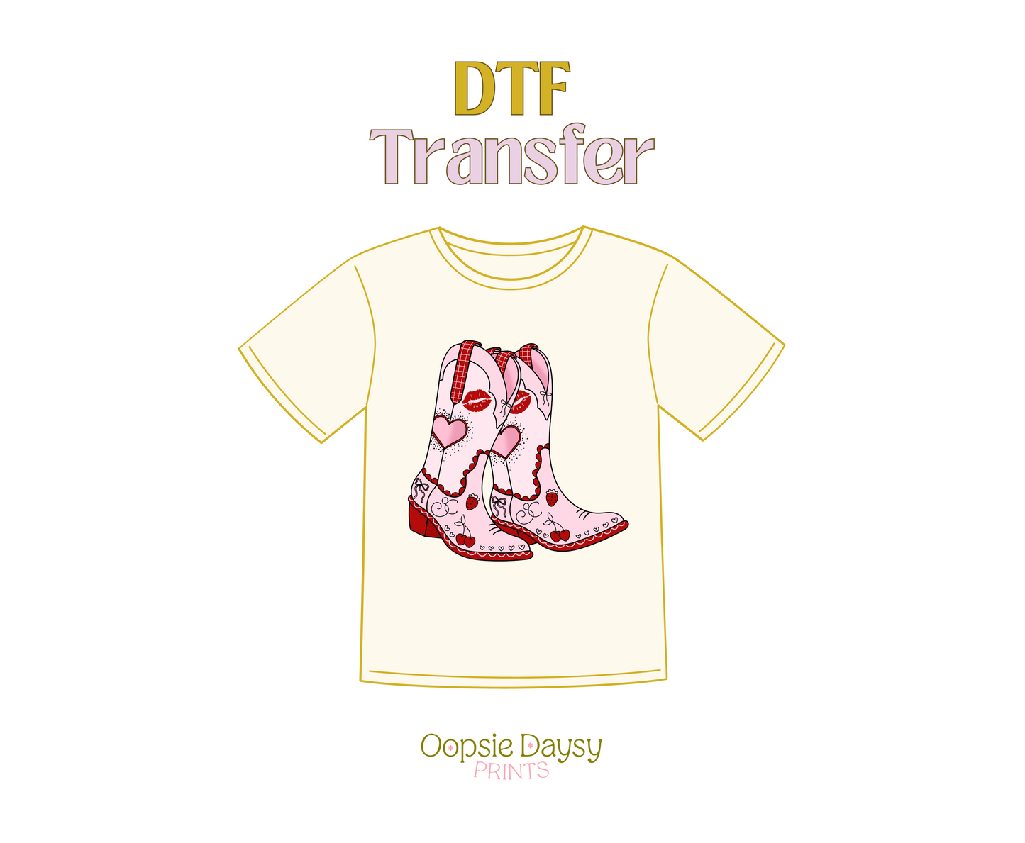 Short n Sweet Pink Boots DTF Transfer