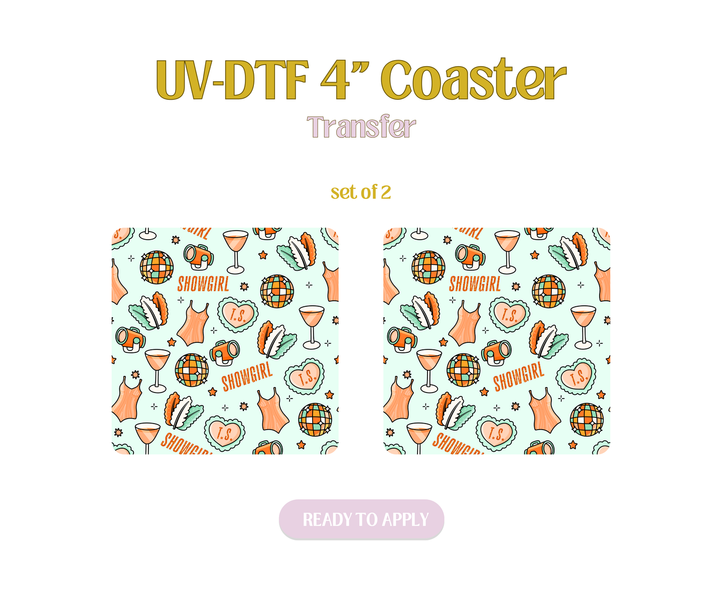Showgirl Blue UV-DTF 4" Coaster