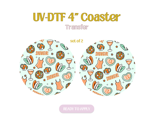 Showgirl Blue UV-DTF 4" Coaster