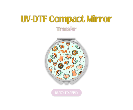 Showgirl Blue UV-DTF Compact Mirror