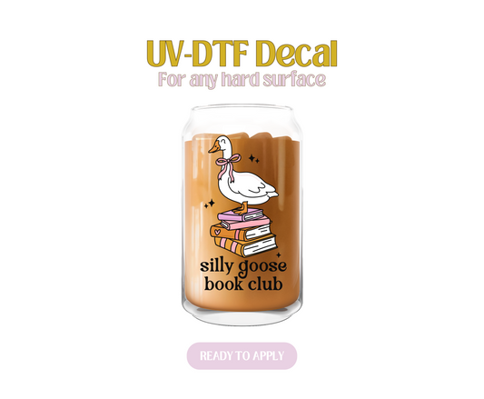 Silly Goose Book Club Book Stack UV-DTF Decal