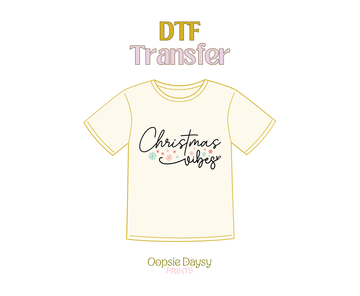 Simple Christmas Vibes DTF Transfer