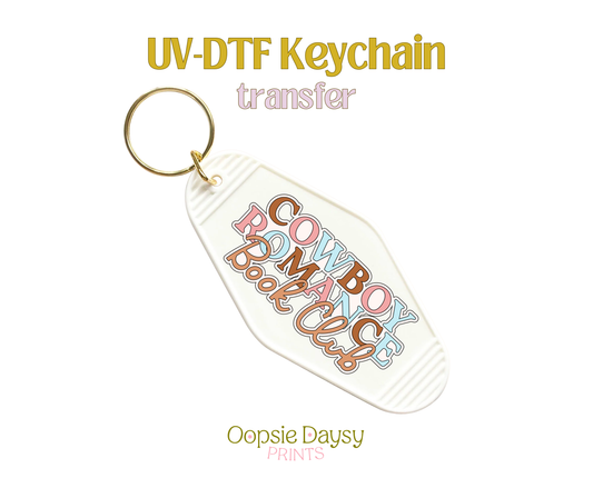 Simple Cowboy Romance Bookclub  UV-DTF Keychain