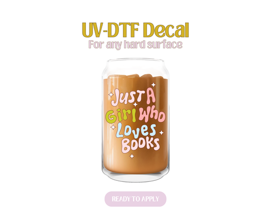 Simple Groovy Book Lover Girl UV-DTF Decal