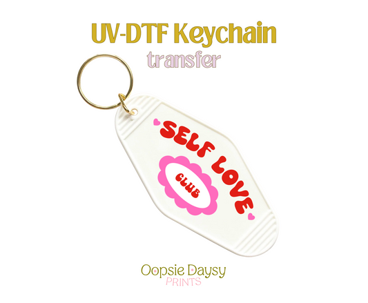 Simple Self Love Club UV-DTF Keychain