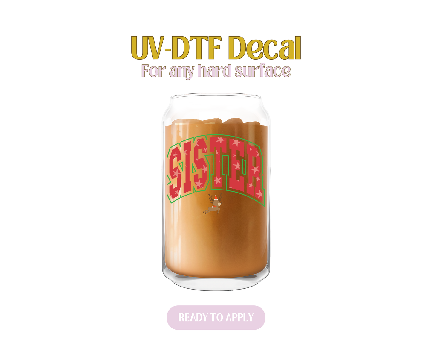 Sister Red Xmas UV-DTF Decal