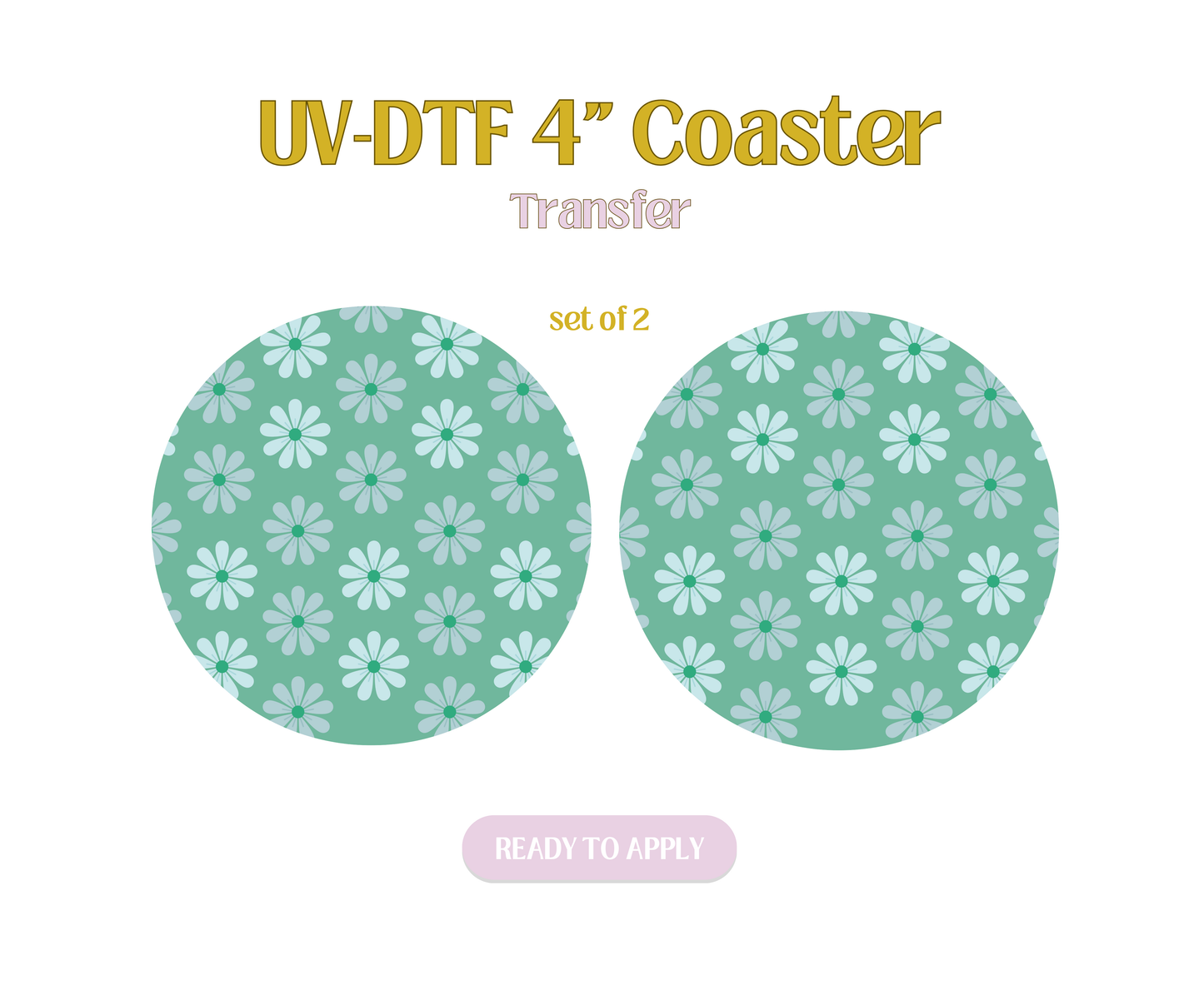 Sky Daisies UV-DTF 4" Coaster