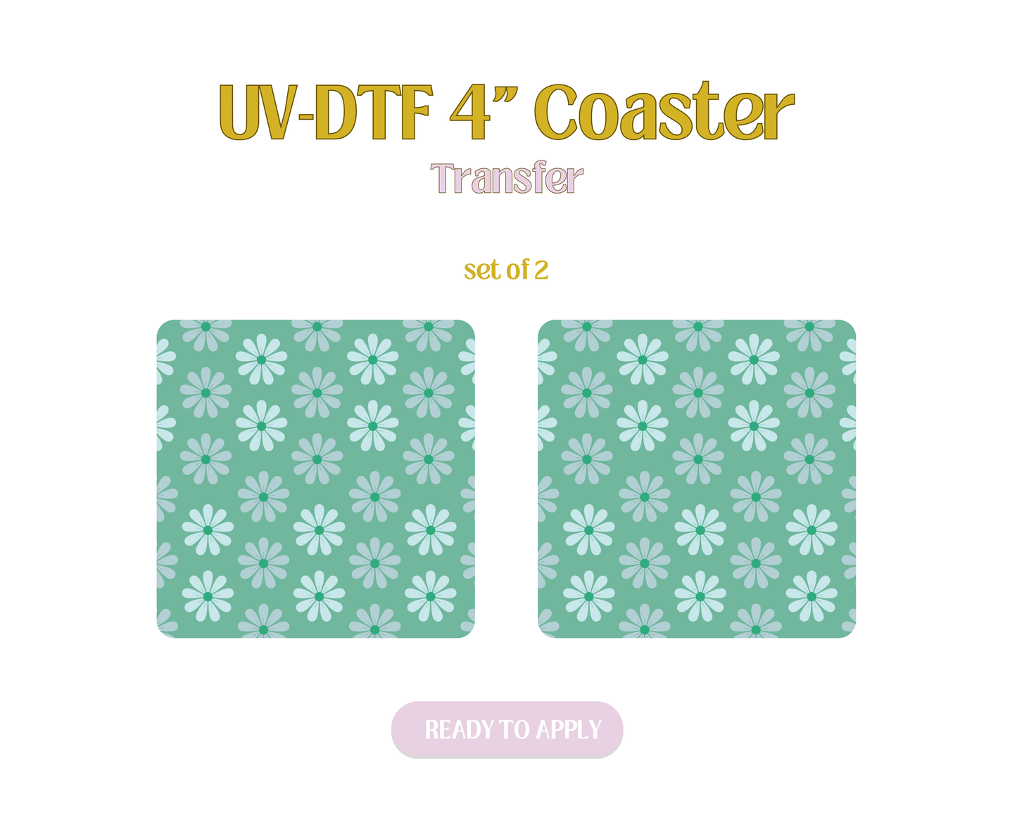 Sky Daisies UV-DTF 4" Coaster