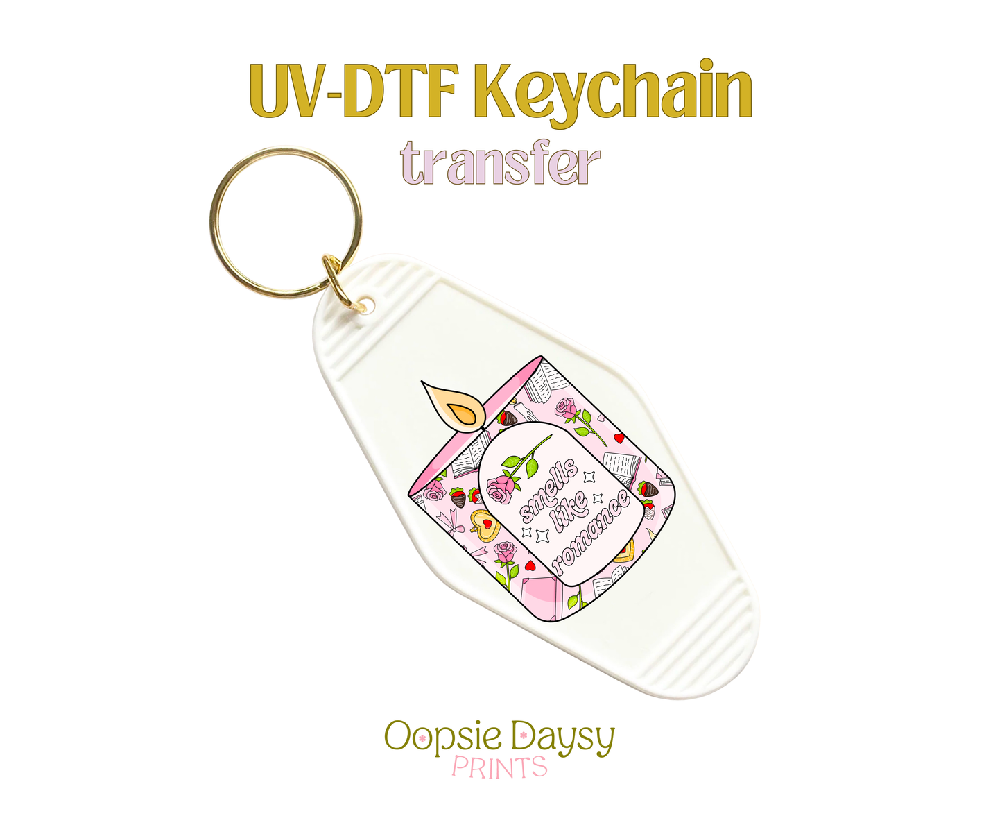 Smells Like Romance Candle UV-DTF Keychain