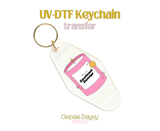 Smells like Emotional Damage Pink UV-DTF Keychain