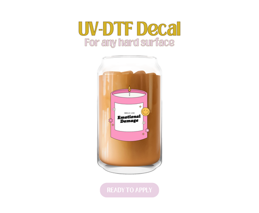 Smells like Emotional Damage Pink UV-DTF Decal