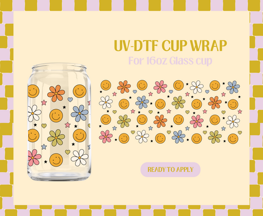 Smiley Flowers UV-DTF Wrap