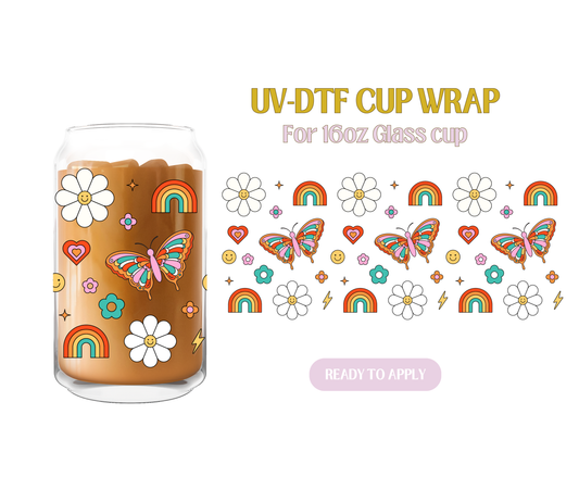 Smiling doods orange UV-DTF Wrap