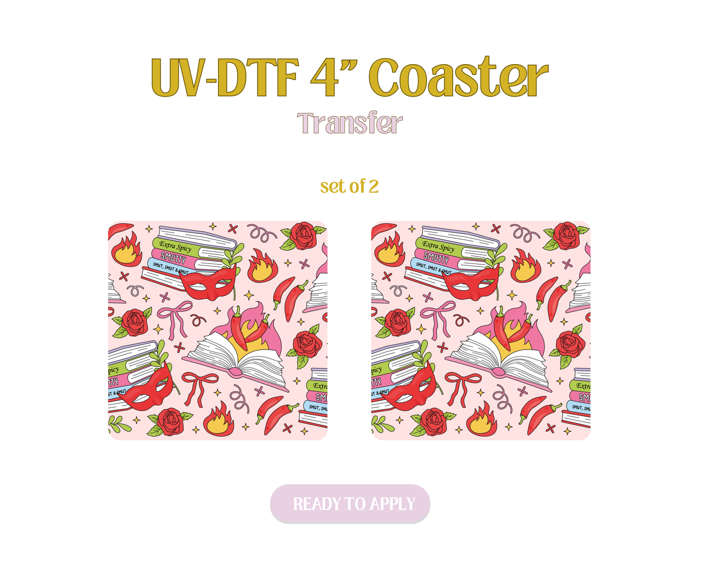 Smut Reader UV-DTF 4" Coaster