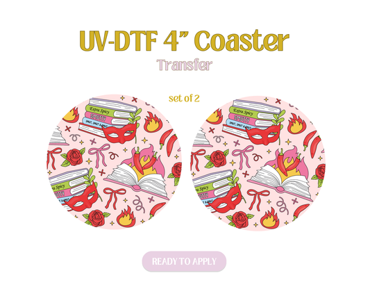 Smut Reader UV-DTF 4" Coaster