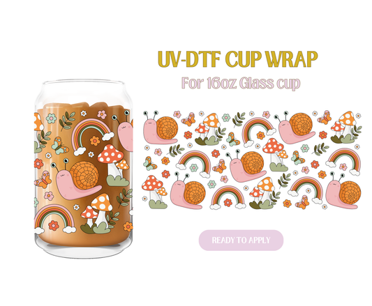 Snails and Mushroom UV-DTF Wrap