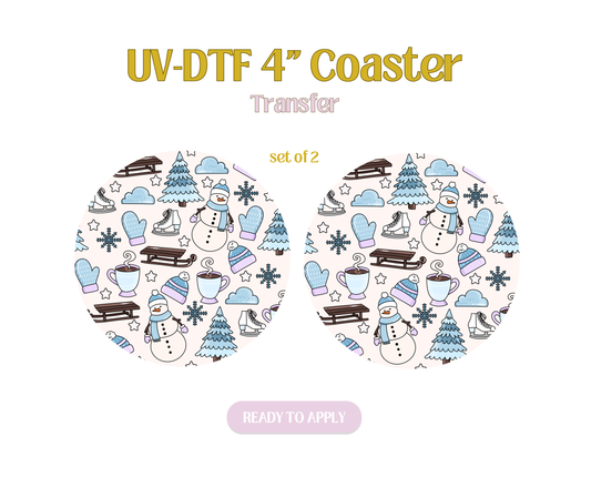 Snow Day UV-DTF 4" Coaster