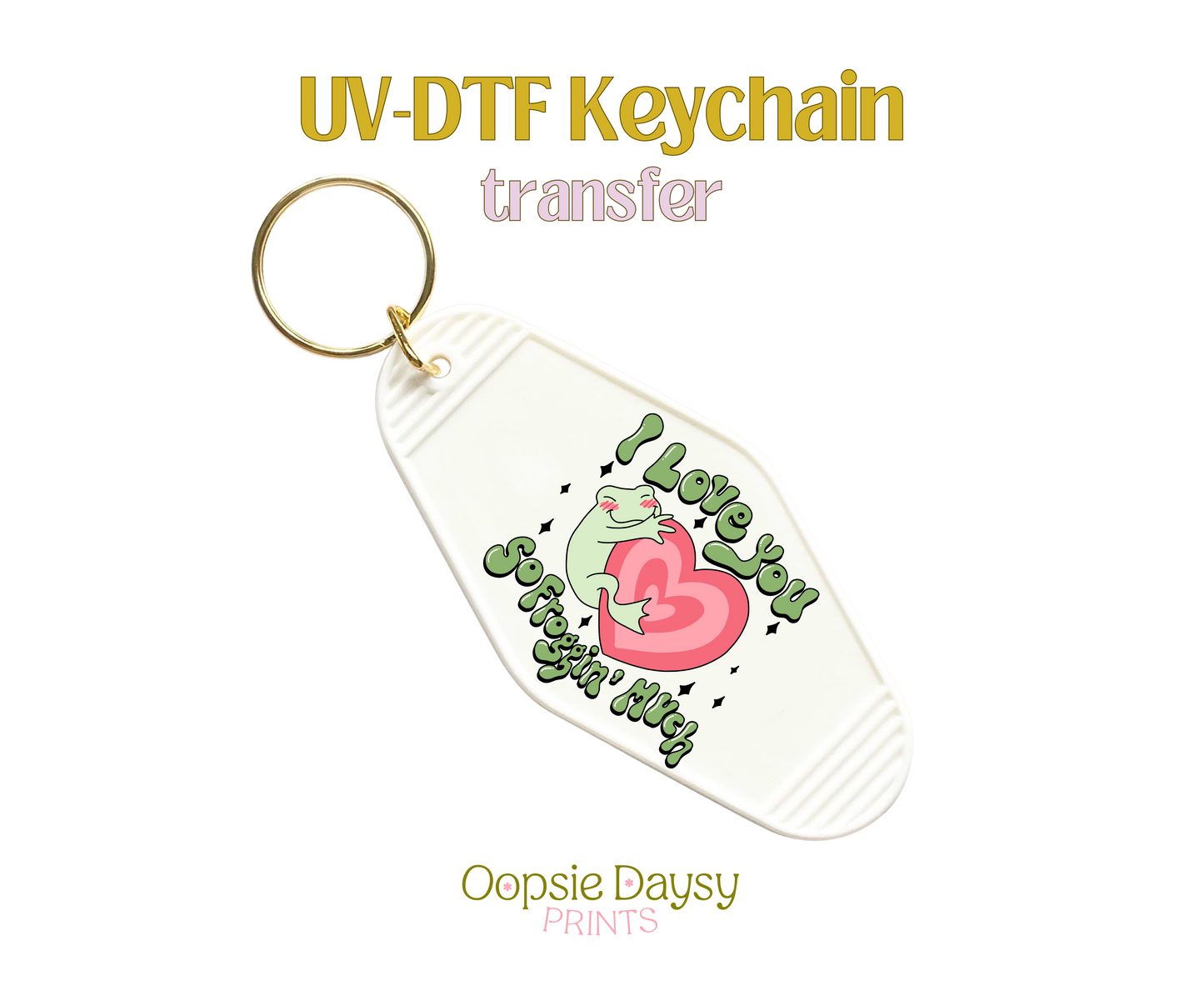 So Froggin' Much Doodle UV-DTF Keychain